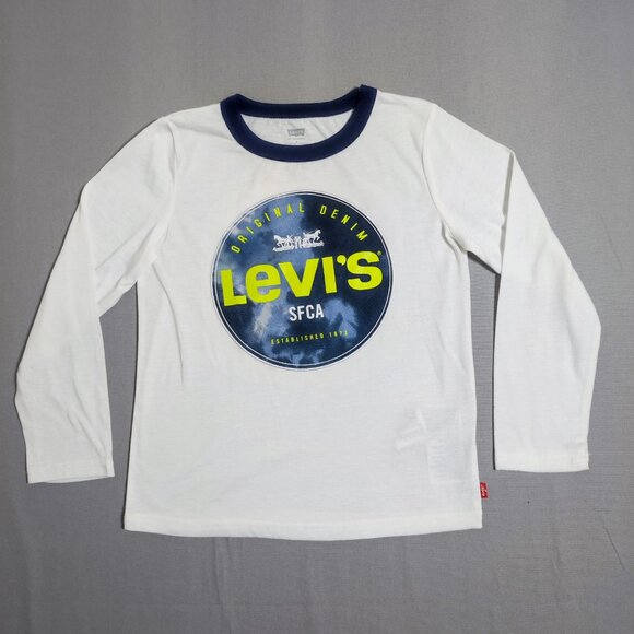 Levi's long sleeve T-shirt kids size 8 (128-134cm) white with graphic design - Picture 1 of 9